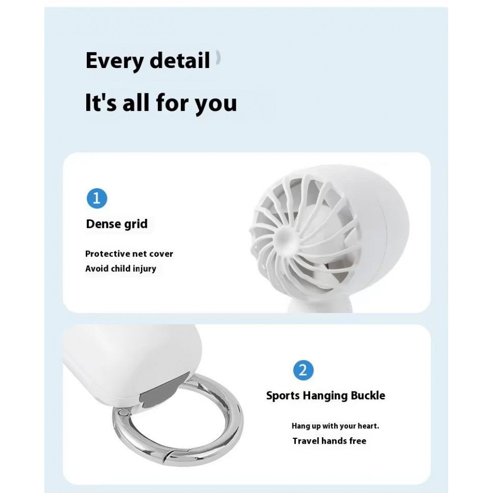 Портативный мини вентилятор WT-F08 ( L-08 ) White - 1200 mAh