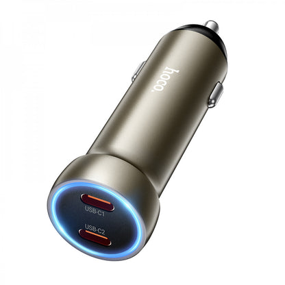 Car Charger 60W 2 PD Hoco Z54B — Gold