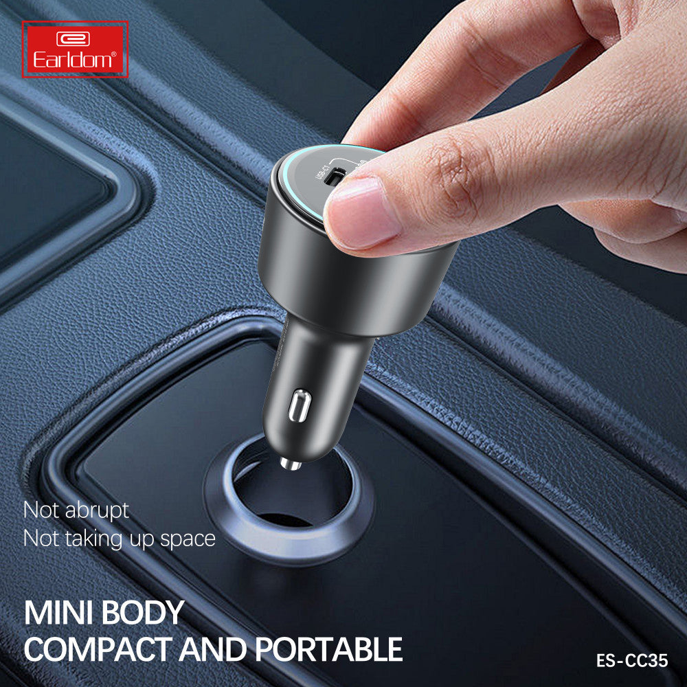 Car Charger 2.4A 1U 2C Earldom ES-CC35