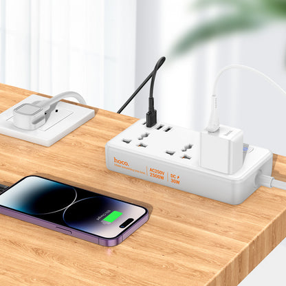 Мережевий фільтр 2500W 3U | 3P | 1C 30W | 1.5m — Hoco AC8A — Black