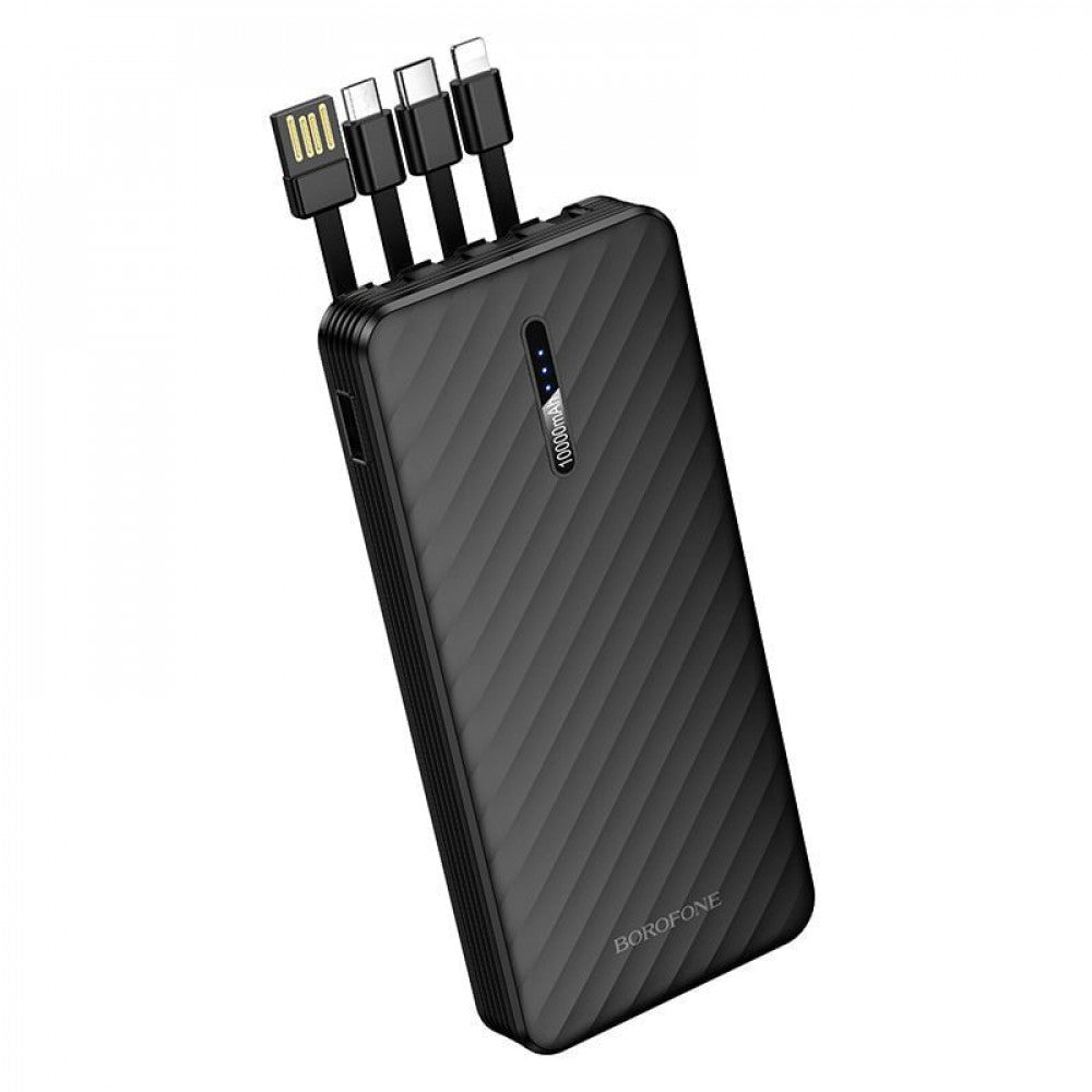 Power Bank 10000 mAh  — Borofone BJ84 built-in 4 cables