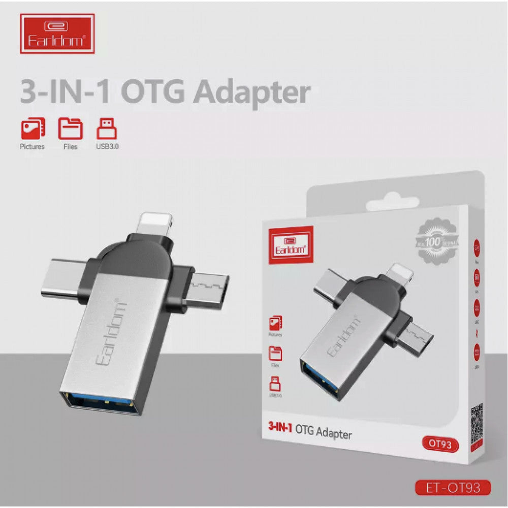 Adapter OTG USB3.0 To Micro USB , Lightning , USB C — Earldom ET-OT93