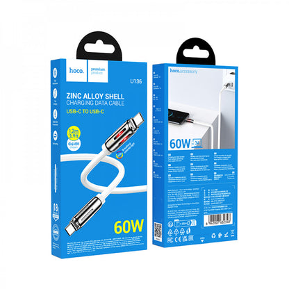 Кабель Silicone Cable C 60W (1m) — Hoco U136 — White