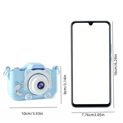 Детский фотоаппарат Дети’s Fun Camera X15, видеозапись, игры, силиконовый чехол Розовая радуга