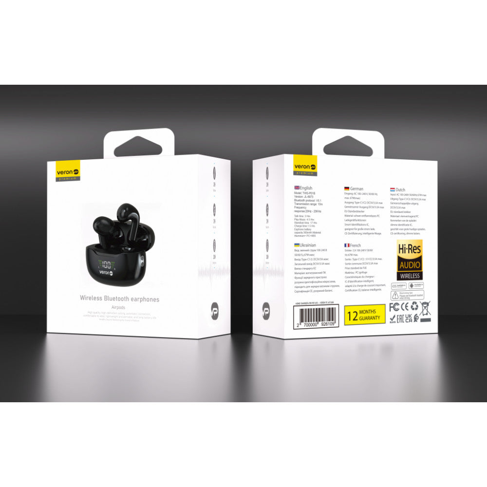 TWS Bluetooth Headset Veron W07 Liberty - Black