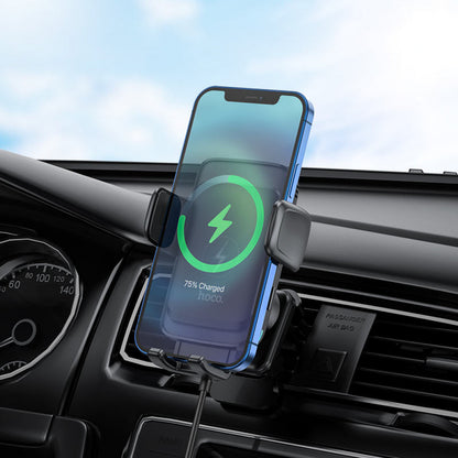 Car Holder Hoco S35 Smart alignment wireless charging — Black