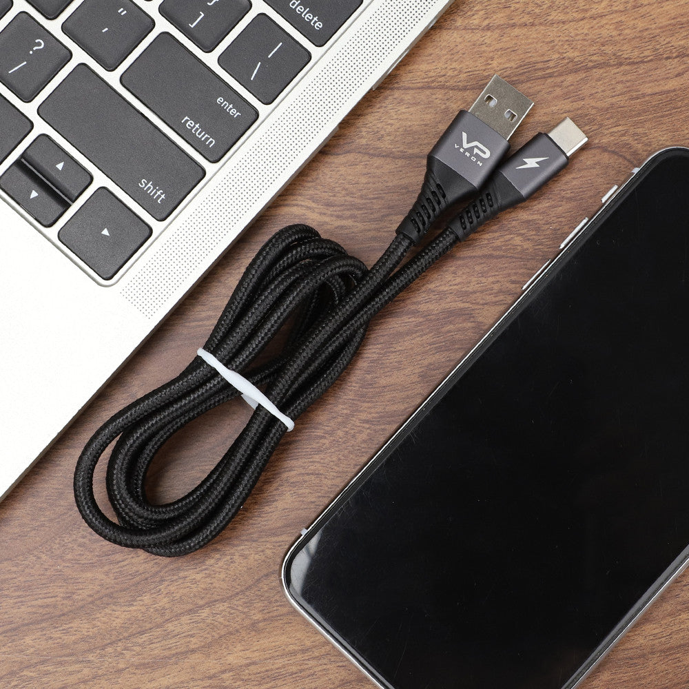 Кабель USB C 3A (0.25m) Veron NC09 Nylon