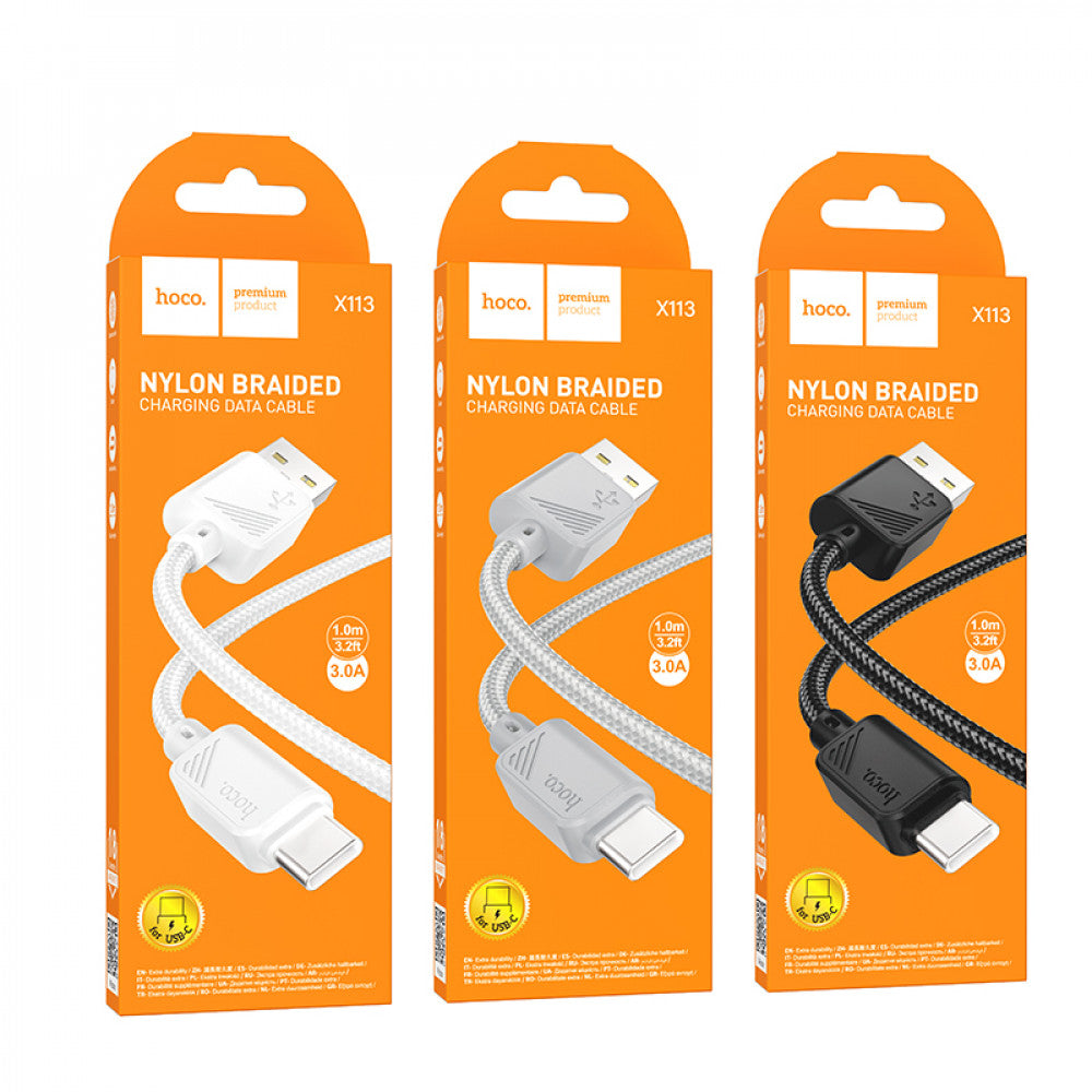 Кабель USB C 2.4A (1m) Hoco X113 — Gray