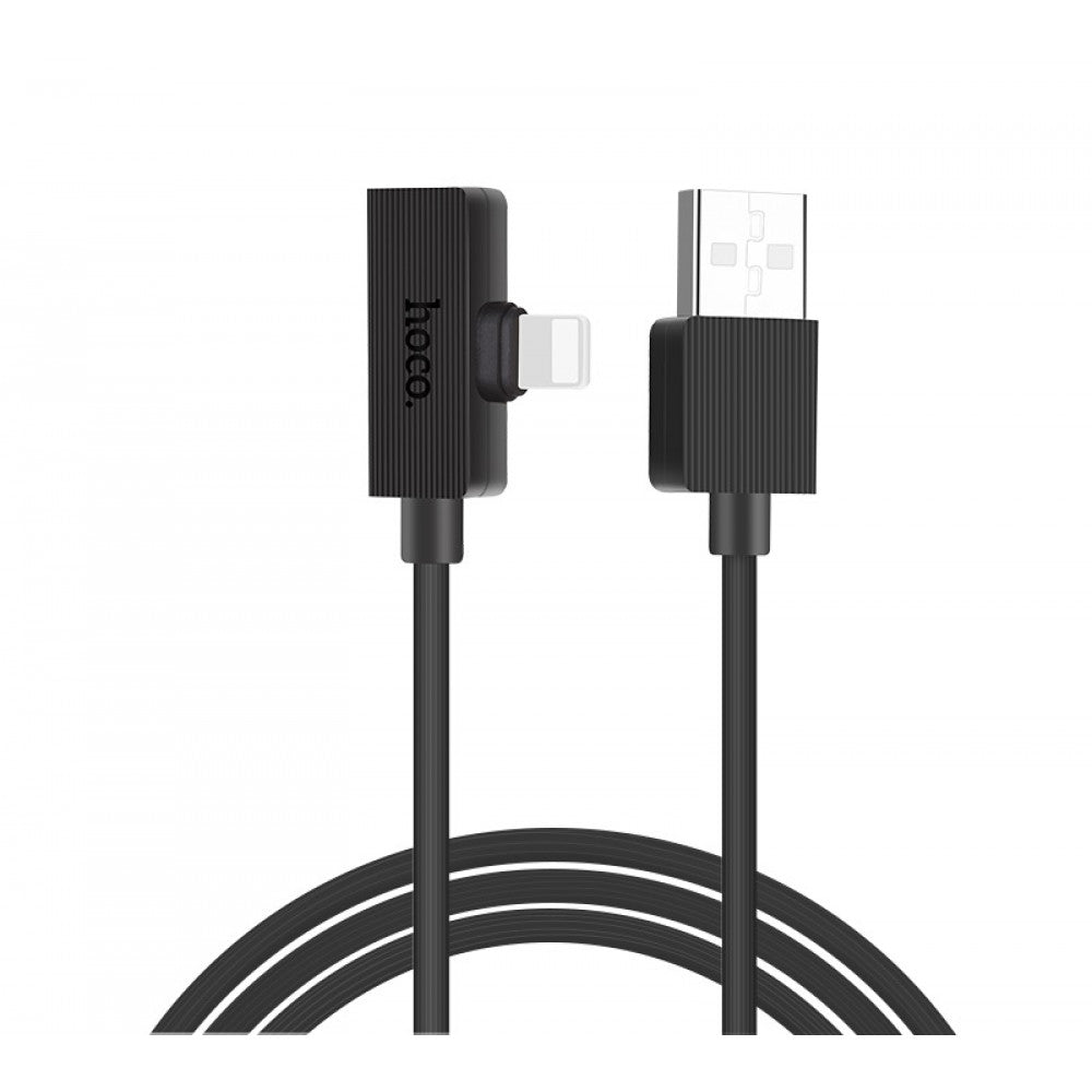 USB A To Dual Lightning Cable (1.2m) Hoco LS9 Brilliant Black