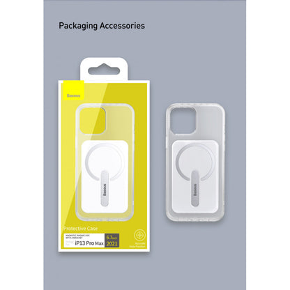 Накладка Чехлы Baseus (ARCX000202) Magnetic Phone Case with a Bracket For iP13 Pro Max 6.7inch 2021 — ARCX000202 Transparent