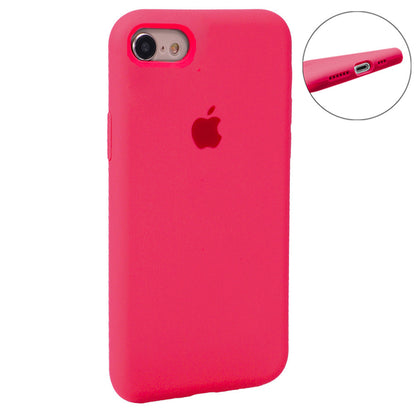 Original Silicone Case Full Size iPhone 7 ; 8 ; SE 2020 — Neon Pink (47)