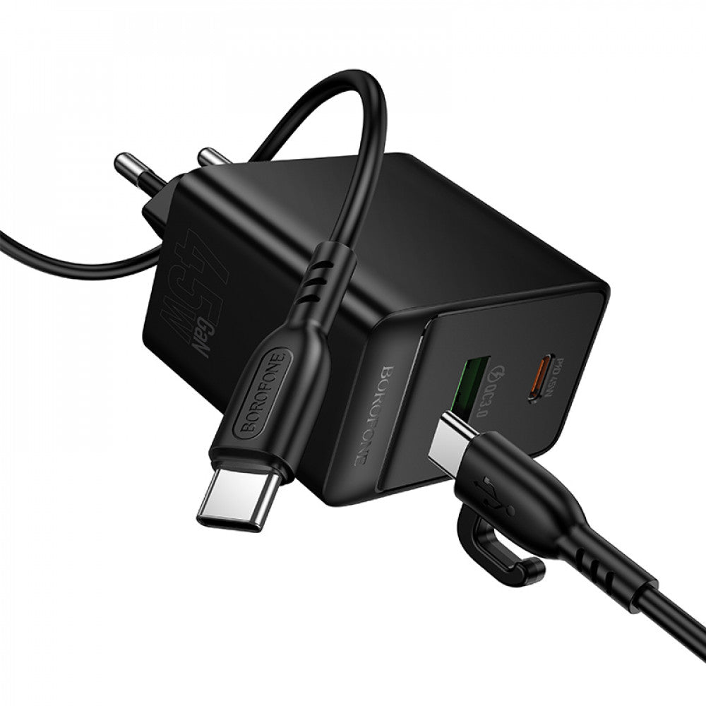 Home Charger 45W PD QC3.0 C to C Cable (1m) Borofone BAS16A