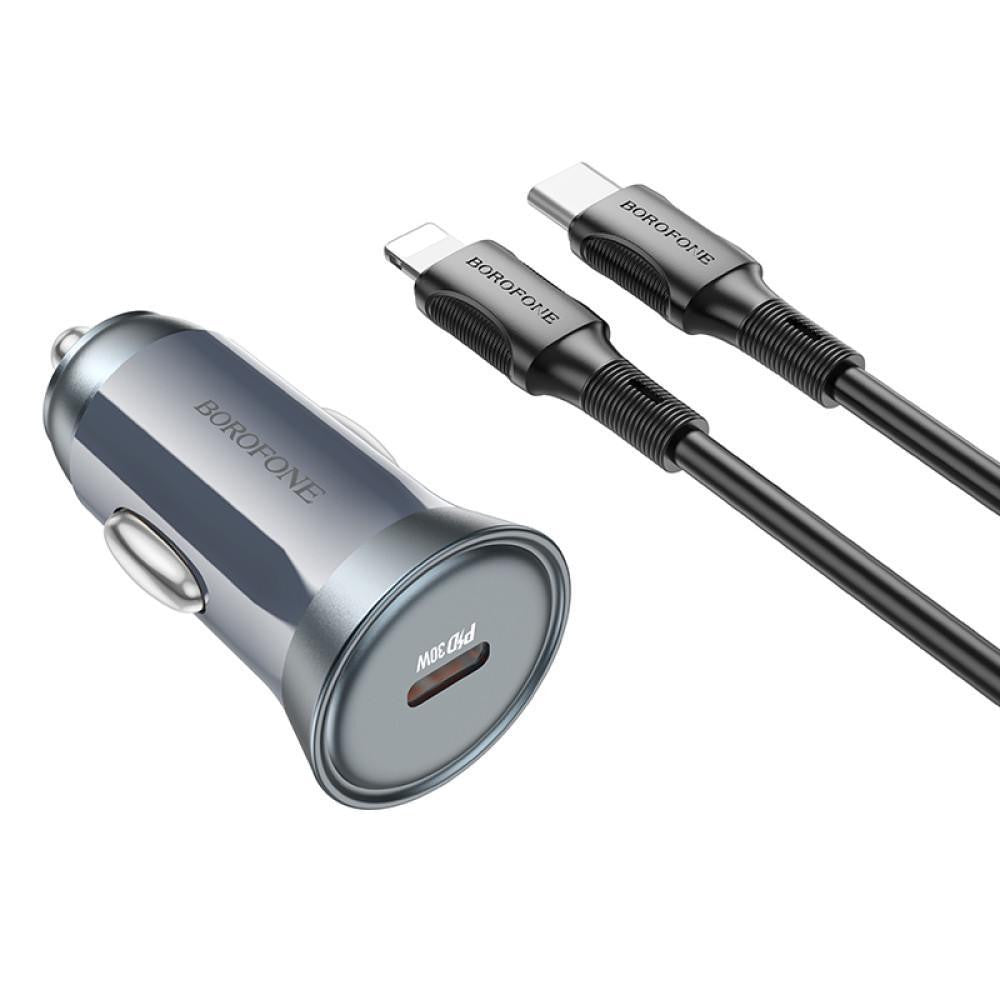 Car Charger | 43W | PD | QC3.0 C to Lightning Cable (1m) — Borofone BZ26A