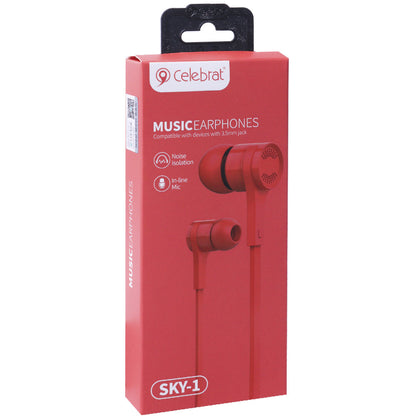Навушники з мікрофоном 3.5mm  Celebrat Sky-1 — Blue