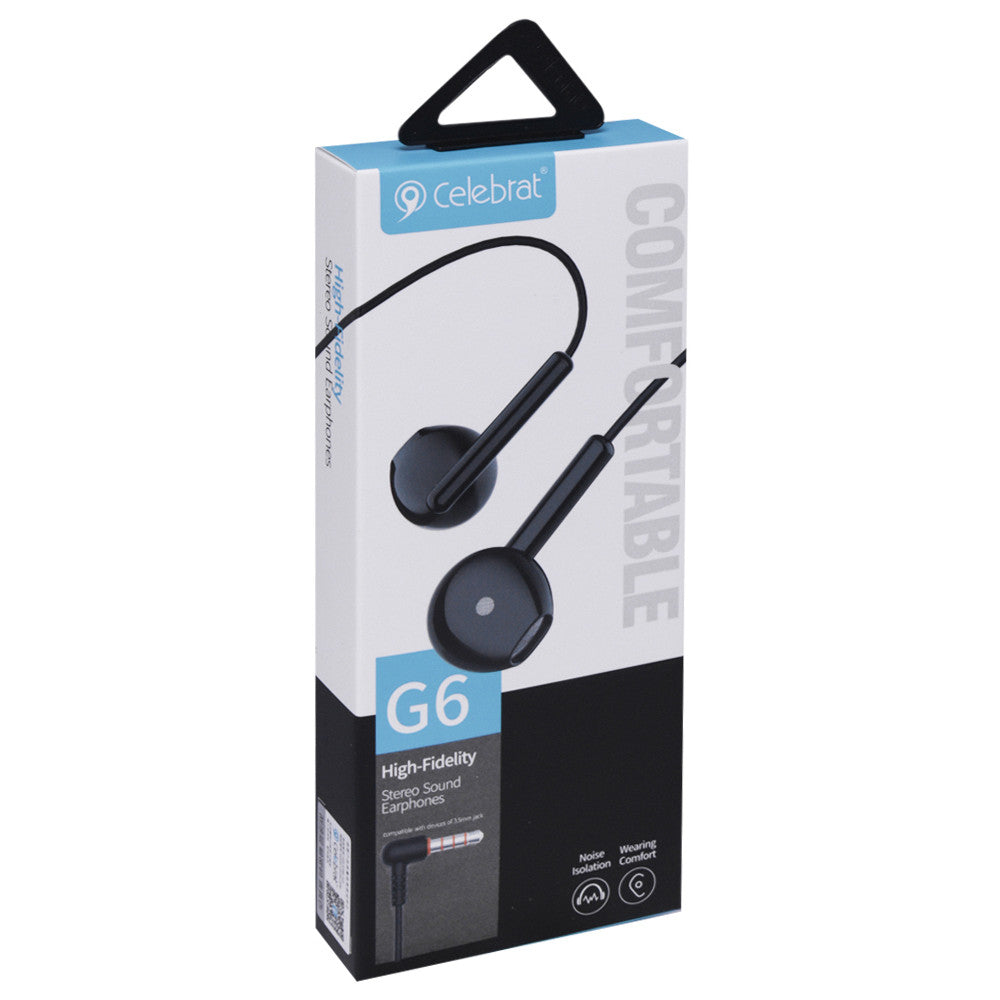 Навушники з мікрофоном 3.5mm  Celebrat G6 — Black