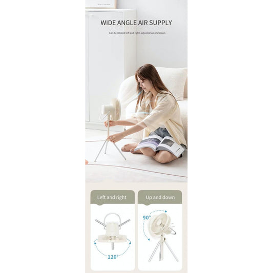 Портативный мини вентилятор WT-F61B White - 10000 mAh