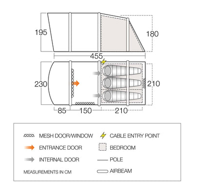Палатка тримісна Vango Harris Air 350 Mineral Green (TETHARRAI000001)