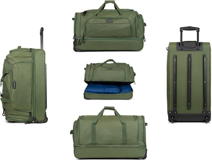 Сумка дорожня на колесах TravelZ Wheelbag Doubleloader green 96L (603099)