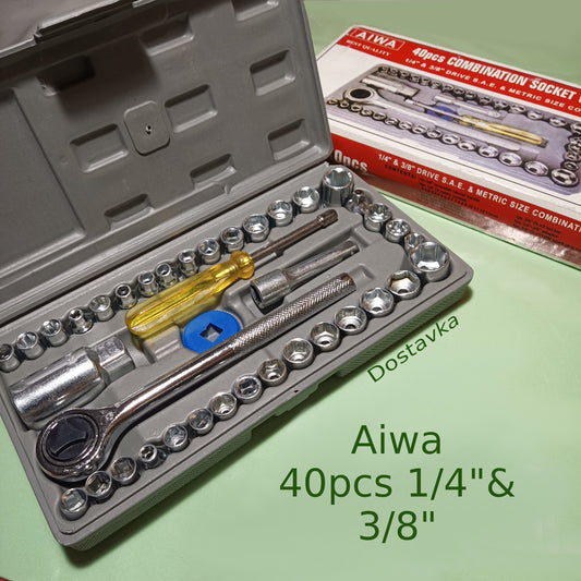 Aiwa 40pcs 1/4"& 3/8" комбинированные ключи