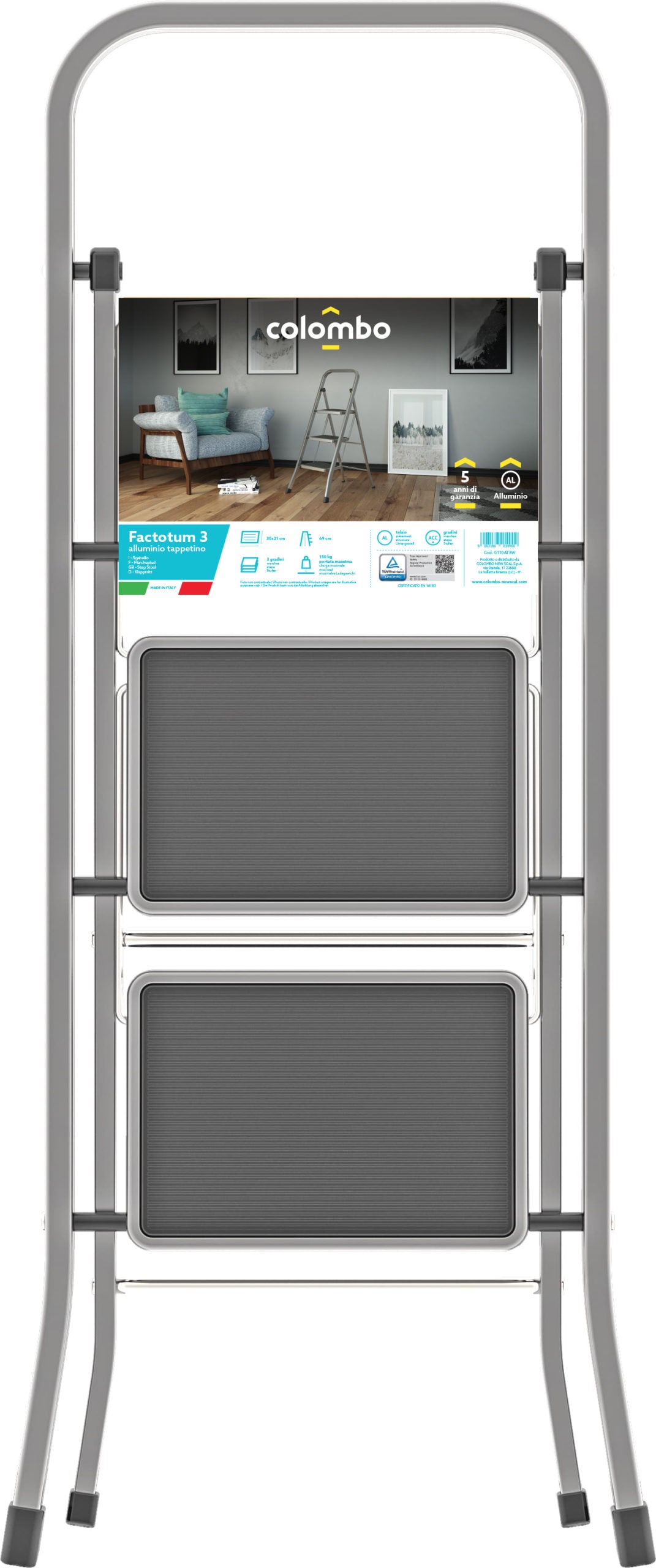 Драбина Colombo Factotum Alu 3 щаблі (G110AT3W)