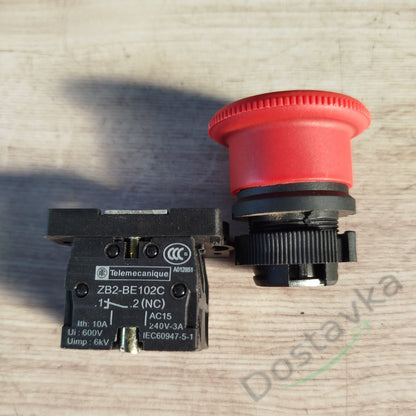 Аварійна кнопка СТОП грибок із фіксацією BADA TQKB02 (Schneider)