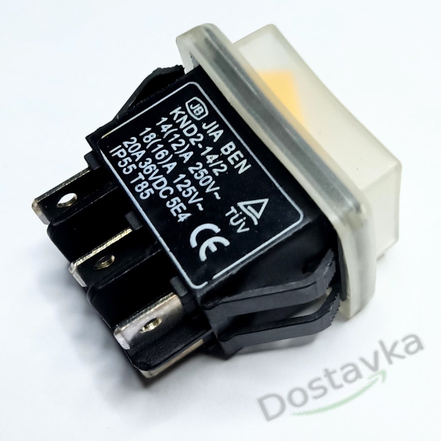 Герметична кнопка Jia Ben KND2-14/2 14A-250V 20A 36VDC фланець 35*38 контактів 6