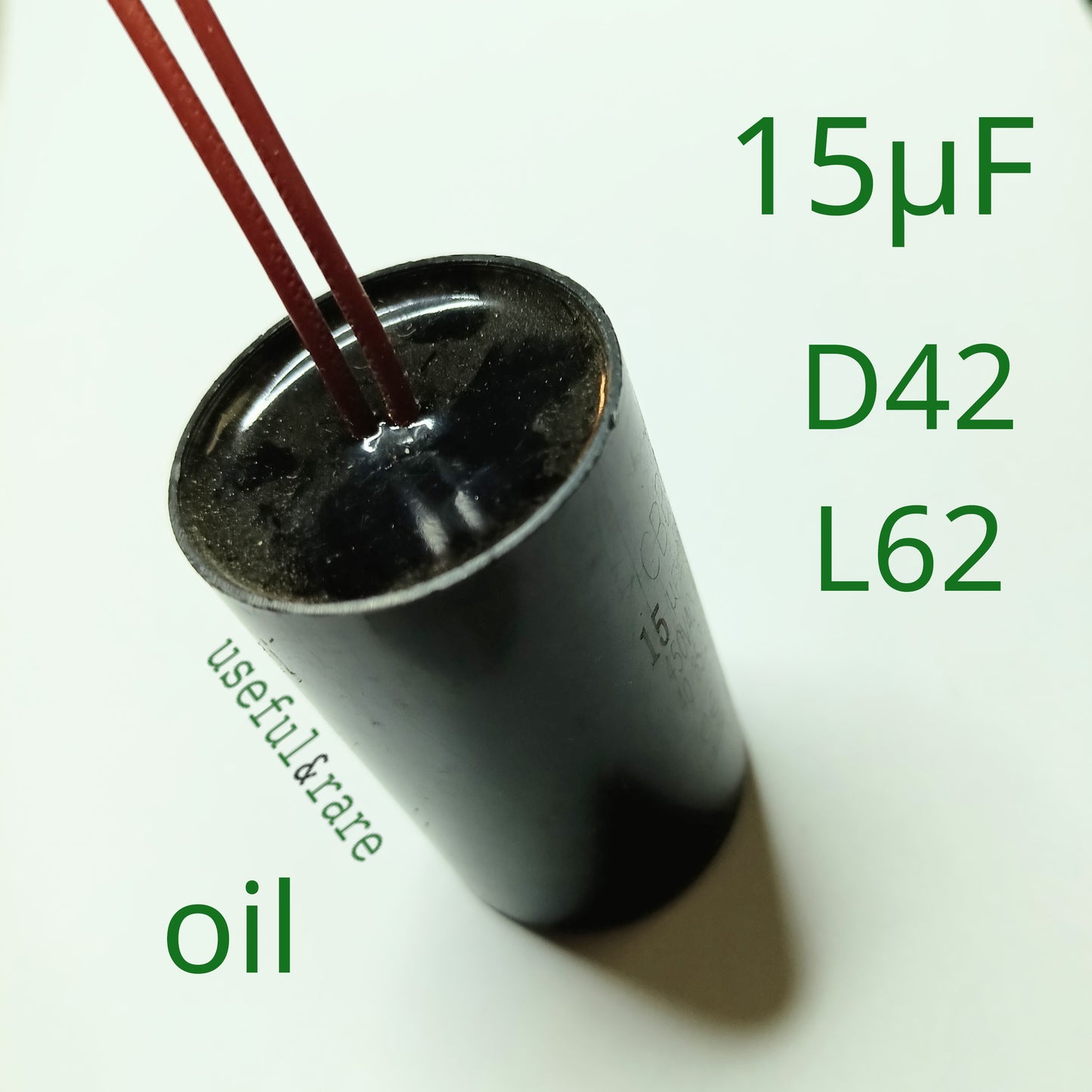 Конденсатор для насоса Rudes 3S 0,8-30-0,37 (15μF) (D42*L62) (провод) (масло) (B04)