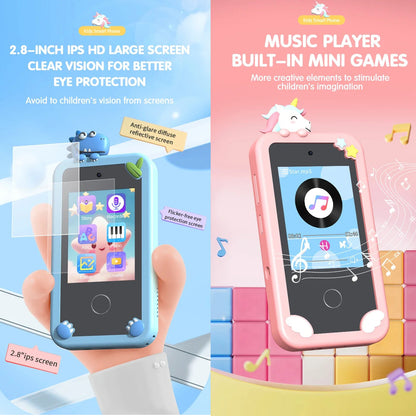 Детский смартфон для девочек от 3 лет: камера, MP3-плеер, игры, карта памяти 32 ГБ (Hoco Y103)