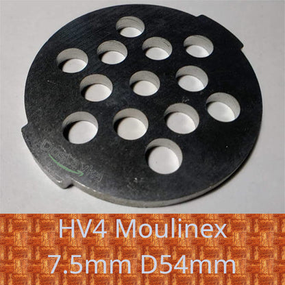 Решітка для м'ясорубки HV4 Moulinex 7.5mm D54mm (2 виступи)