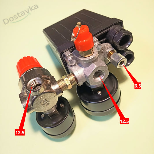 Автоматика 220 Вольт на три выхода воздушного компрессора (в сборе)
