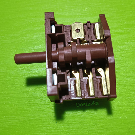 Electric stove selector switch RS 3 Boltek 4 positions 3+3 contacts shaft 3800 rod 18 mm 16A 250V