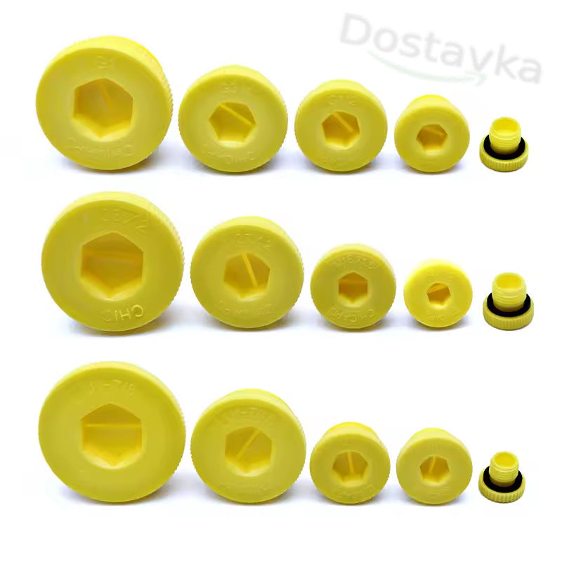 Пластиковая винтовая уплотнительная заглушка с кольцом M10 - M30 (UNF-20)