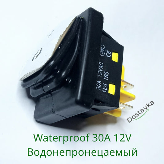 Водонепроницаемый клавишный переключатель KCD4 30A (нержавейка) 250VAC 12v LED 4pin вкл/выкл IP67