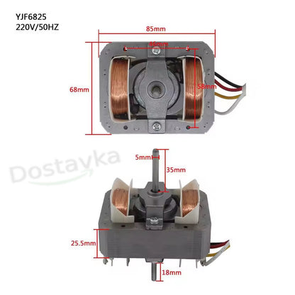 Мотор для кухонной вытяжки YJF6825 из нержавеющей стали, 220 В, 3500 об/мин