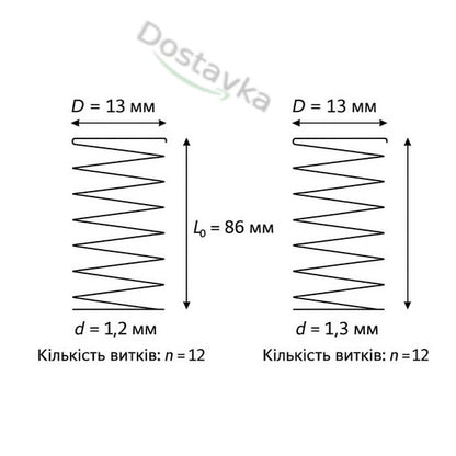 Пружина L90 D13 для пневматического пистолета