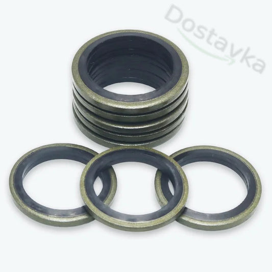 Уплотнительная шайба прокладка кольцо M5-M24 для гидравлических соединений высокого давления (металл + NBR)