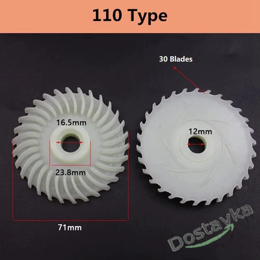 Крыльчатка 70*12 на гладкую втулку якоря 12 мм для болгарки