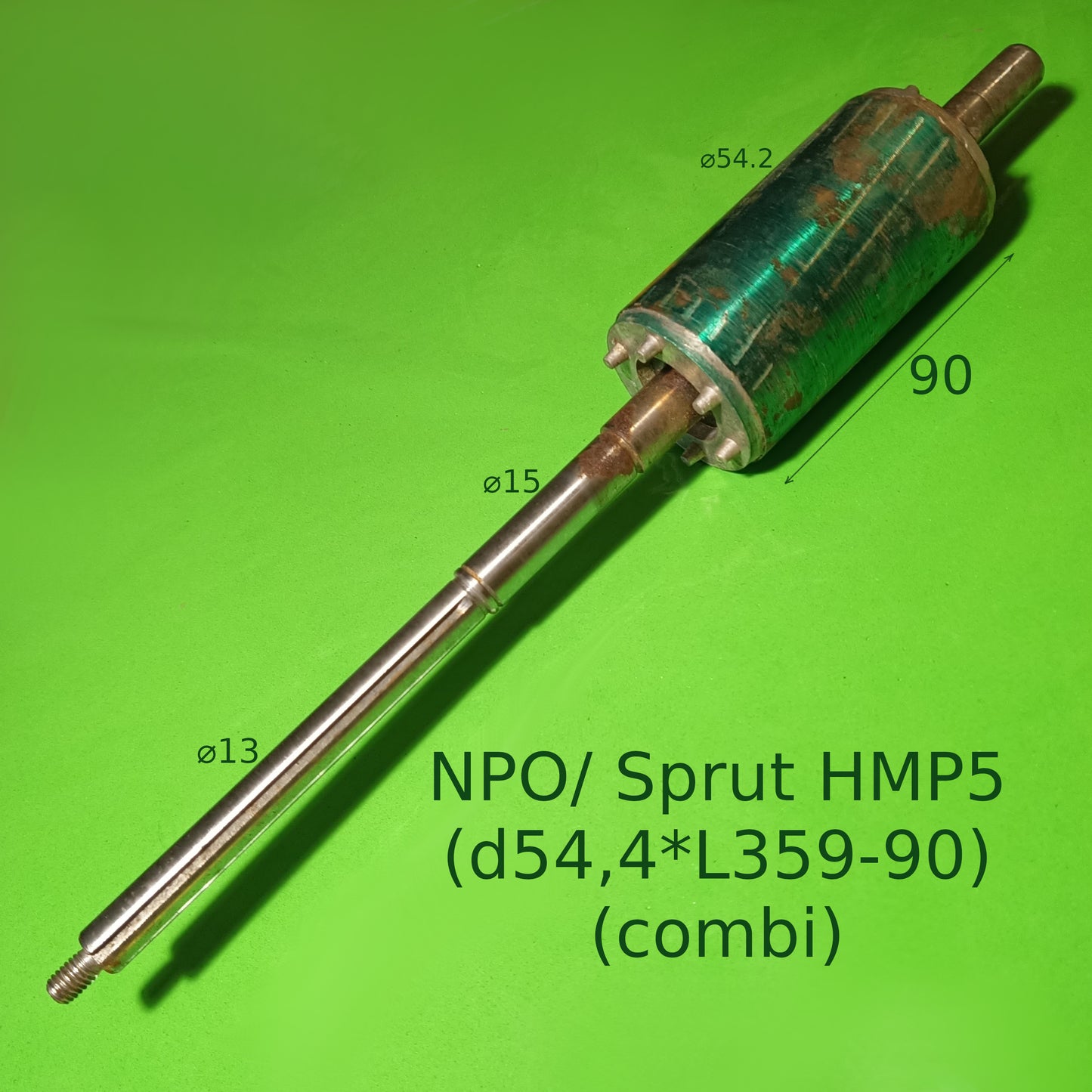 Ротор многоступенчатого насоса Sprut HMP5 (⌀54,4*90) (combi) L359 d54.2 d15-13 thread 8