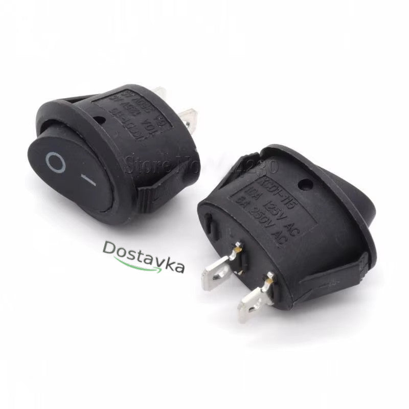 Oval switch KCD-1 2-pin 6 Amp for household appliances