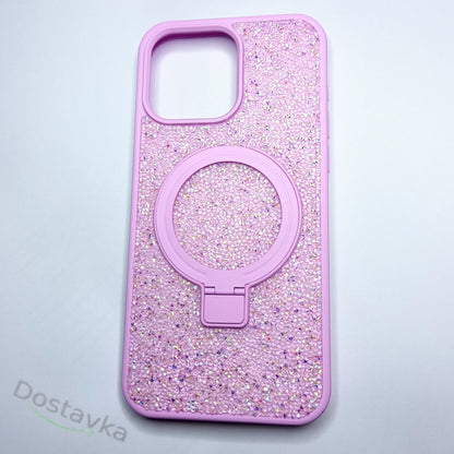 Накладка Чехлы Swarovski Stand Case with MagSafe iPhone 15 Pro Max   — Black