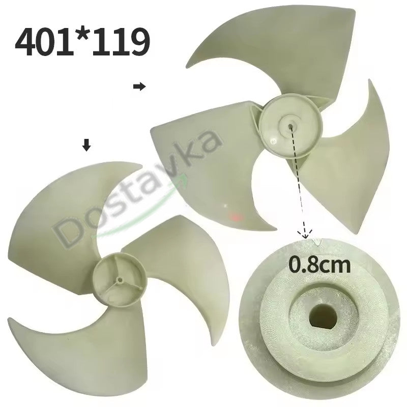 Крыльчатка наружного блока кондиционера D401mm, H119mm D штока= 8mm черный