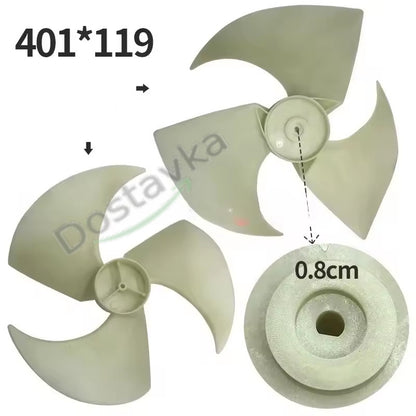 Крыльчатка наружного блока кондиционера D401mm, H119mm D штока= 8mm черный