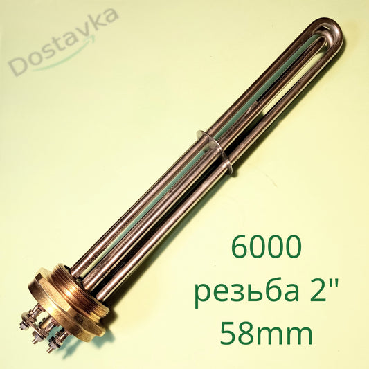 Блок тенів 6000W 220/380V L305mm гайка 2" для електричного казана Termo-Mix