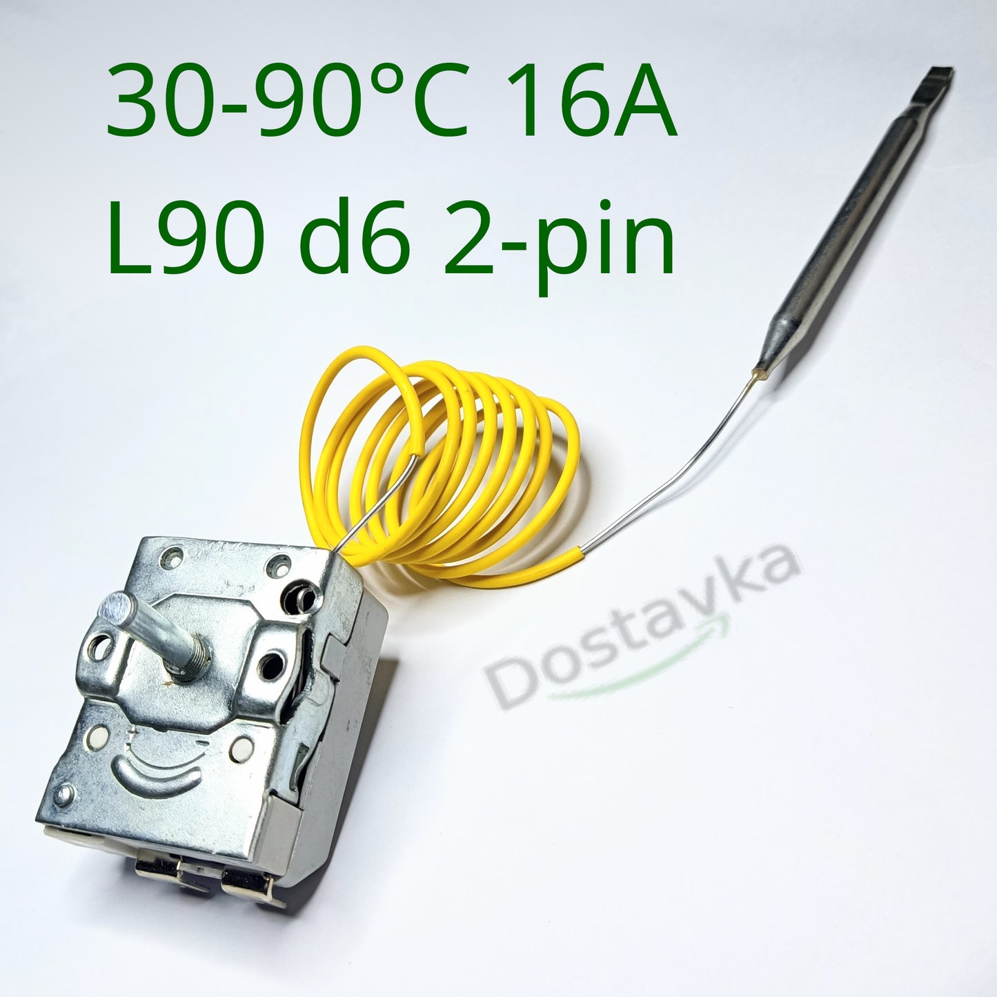 Капілярний Терморегулятор в диапазоні 30-90°C 16A L90 d6 front 2pin