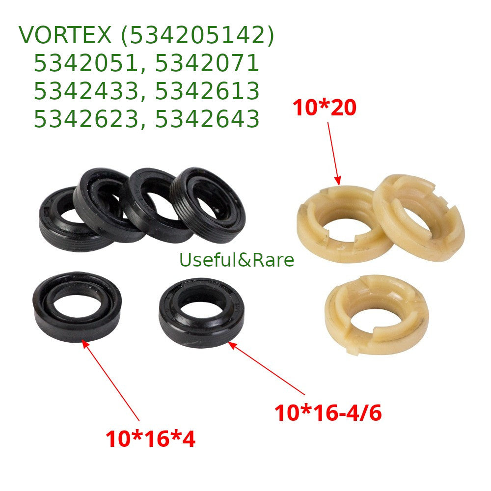 Ремкомплект плунжера автомойки VORTEX (534205142) 5342051, 5342071, 5342433, 5342613, 5342623, 5342643 (10*16-4)