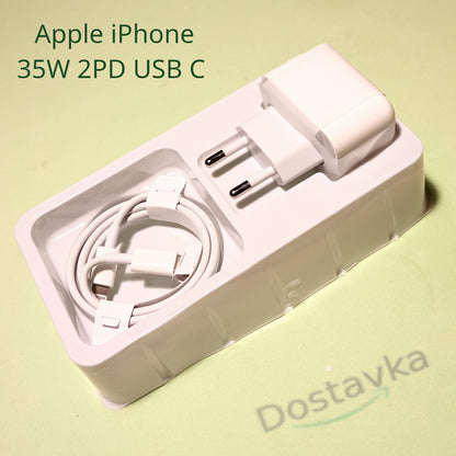 Зарядний пристрій Home Charger 35W 2PD USB C to Lightning Cable (1m) для девайсів Apple MHJ83ZM/A