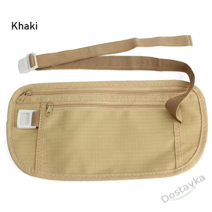 Секретная нагрудная сумка на пояс для бега, паспорта и денег Double Pocket Money Belt