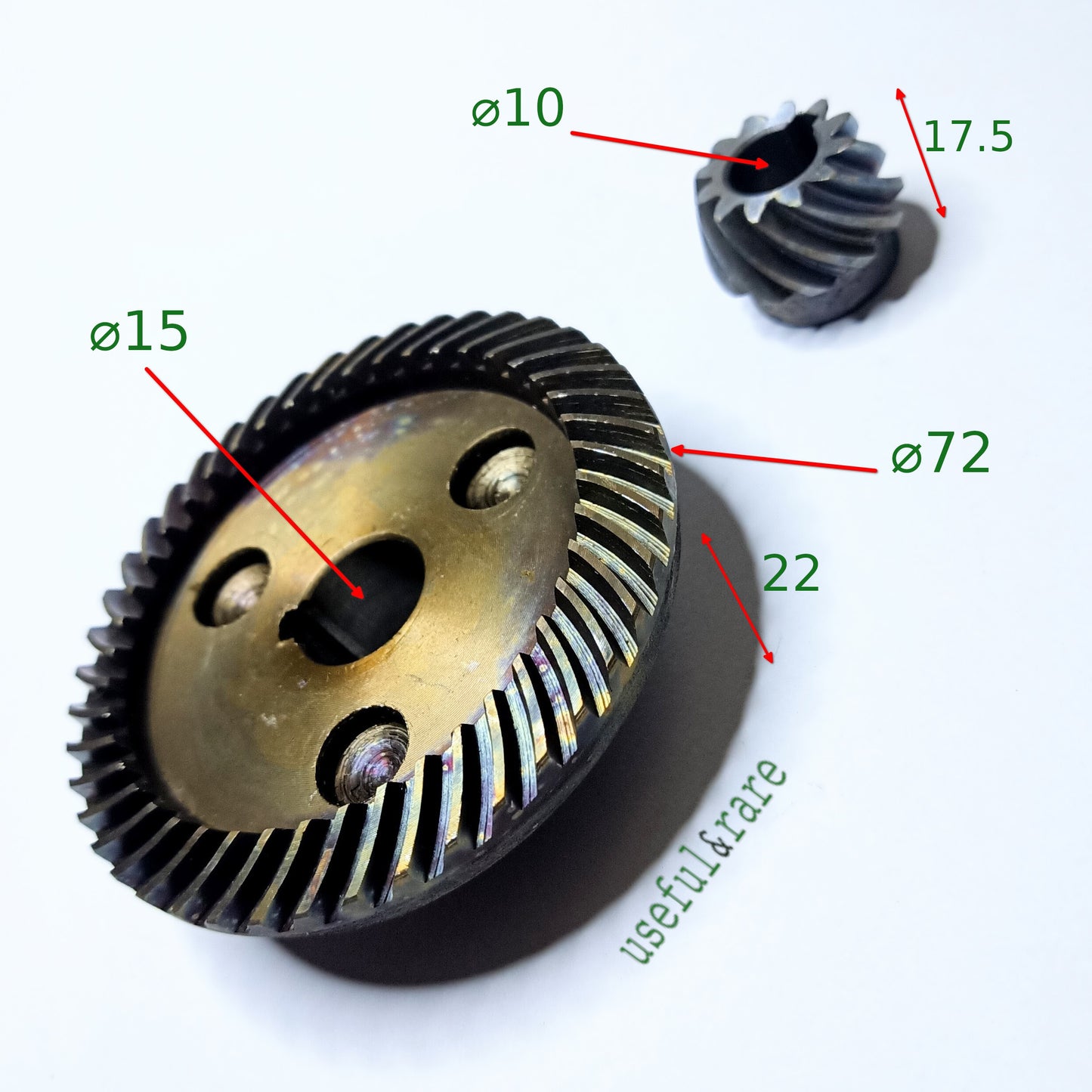 Шестерни d72*15 d10*h17.5 для 230-й болгарки УралСталь