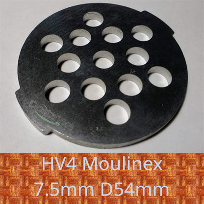 Решітка для м'ясорубки HV4 Moulinex 7.5mm D54mm (2 виступи)