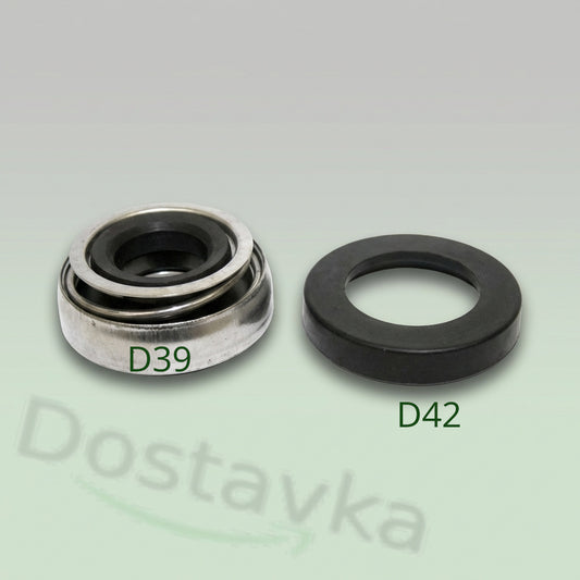 Притискне ущільнення h26 розміром D39 на вал 18 (рухоме кільце 42)